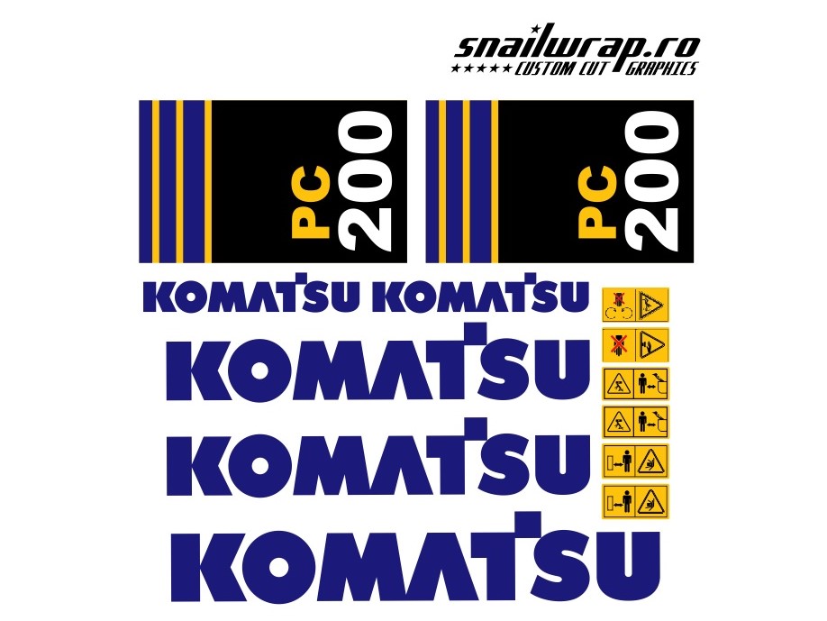 Set stickere Stickere autocolante Komatsu PC 200