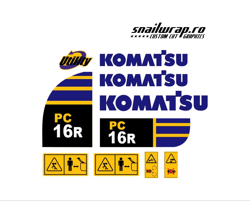 Set stickere Stickere autocolante Komatsu PC 16 R